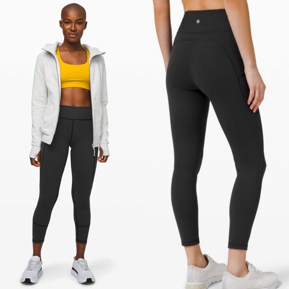 Lululemon In Movement 7/8 Tight 25" Everlux - Black, Size 6